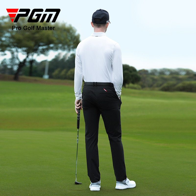 Áo polo golf nam dài tay lụa băng thể thao hè đục lỗ laser — Yf681-Áo Đen (tay áo lụa băng), Yf681-Áo Trắng (tay áo lụa băng)