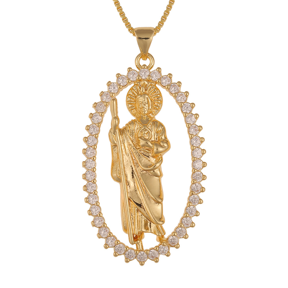 Nouveau Collier Pendentif Madonna Of Death En Zircon Incrusté En Gros Nihaojewelry display picture 8