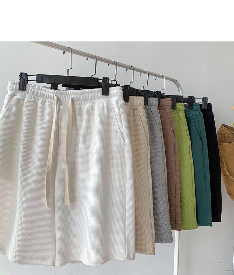 Men's Summer Sports Casual Shorts Loose Plus Size Waffle Five Point Pants New Style_viptrois.com