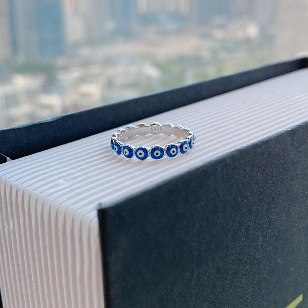 Fashion Devilu0027S Eye Sterling Silver Epoxy Rings