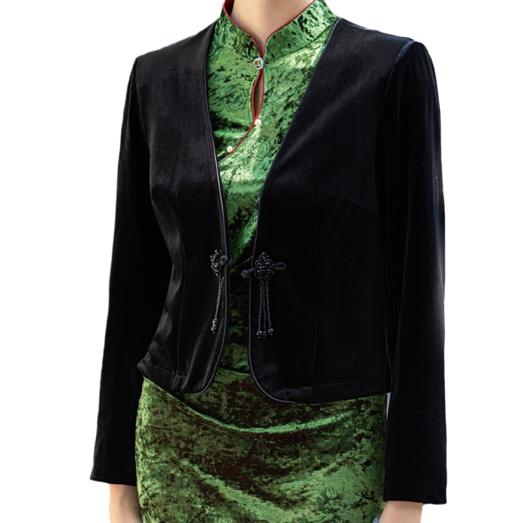Autumn fashionable velvet cheongsam