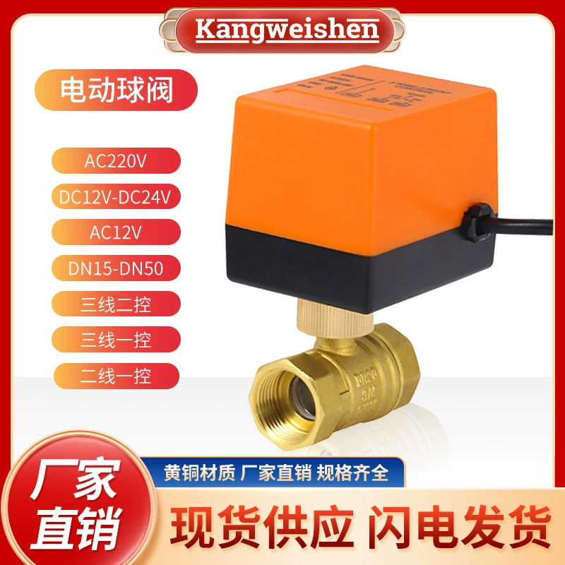Трансграничный Электрический шаровой кран Электрический двухходовой клапан трехходовой шаровой кран латунный сброс отключения питания нормально закрытый электрический клапан оптом