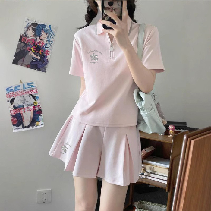사쿠라 핑크(POLO 셔츠+바지 스커트)[슈트]