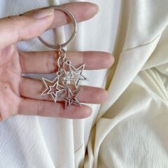 鮮花自製 ins風金屬風掛件辣妹甜酷風鑰匙扣合金星星芒月亮掛飾