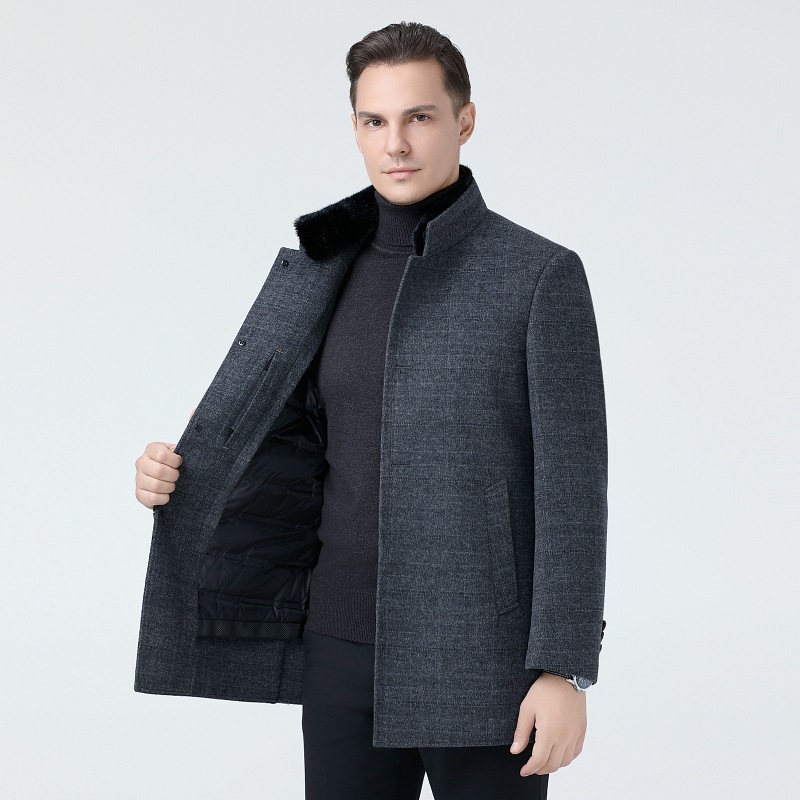 专柜同款羊毛呢外套男装中长款商务呢子风衣高端经典双面羊绒大衣