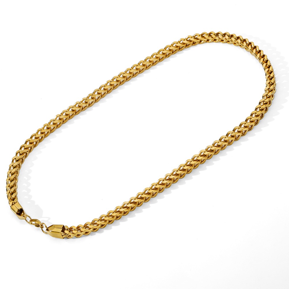 Daily, Street Occasion 304 Stainless Steel Material Geometric Pattern Simple Style Classic Style Geometric 304 Stainless Steel Plating Unisex Necklace Men Chain Necklaces