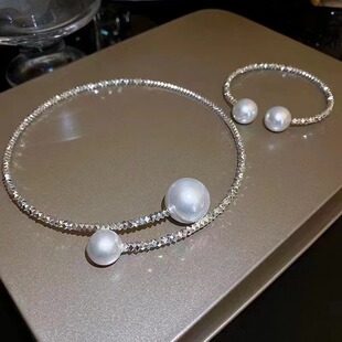 NK-43 strictly selected polygonal broken silver collar hand ring clavicle chain alloy color retention light luxury niche jewelry wholesale