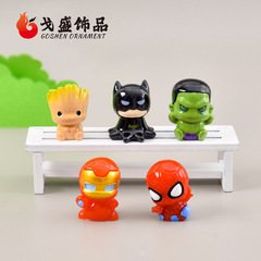 創意q版漫威英雄萌粒公仔スパイダーマンアイアンマンdiy樹脂デスクトップ置物ブラインドケース部品