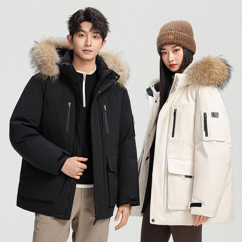 Winter Large Fur Collar down Jacket for Men 2025 New Winter Style Couple's Hooded Thick Warm Parka Coat Trendy Winter Large Fur Collar down Jacket for Men 2025 New Winter Style Couple's Hooded Thick Warm Parka Coat Trendy
