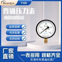 Y100普通压力表真空表水压表气压表精密高压表0-0.6/1.0/1.6/2.5