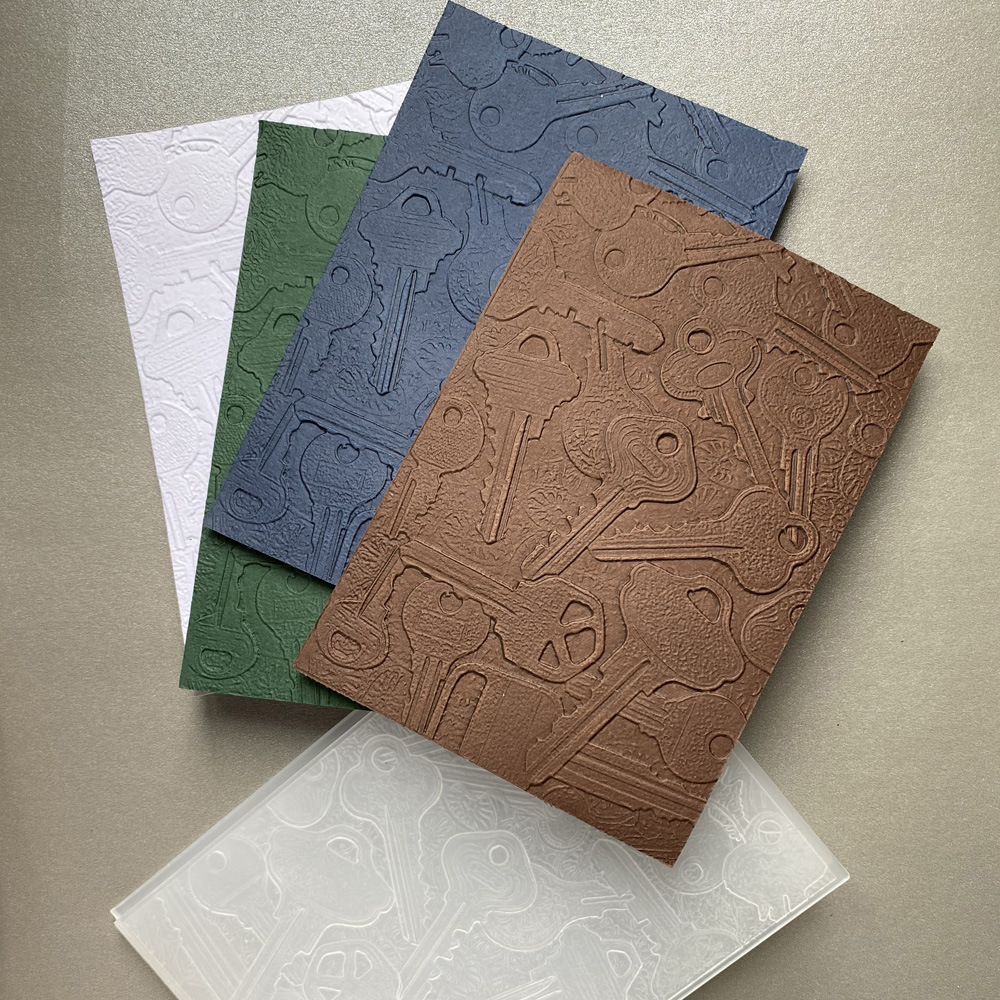 3D textura clip de plástico cóncavo-convexo molde de gofrado cóncavo-convexo Plantilla de gofrado placa DIY grabado clip de impresión material de diario