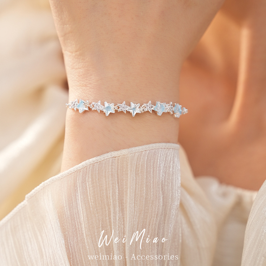 Zircon estrellas pulsera pulsera ligera de lujo nicho pulsera de alta calidad temperamento fresco al por mayor joyas dulces