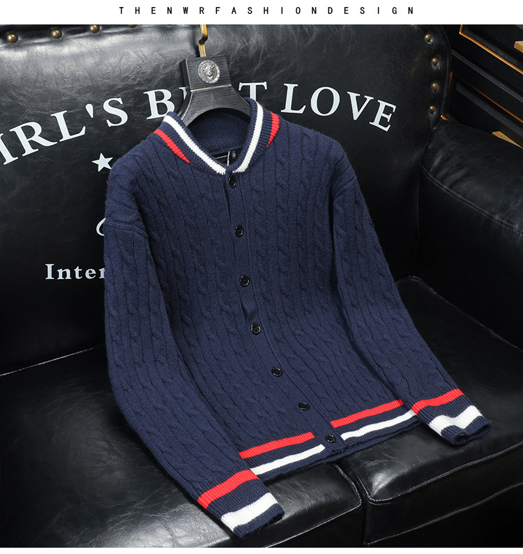 Herren Strickjacke Slim Fit Trendiges Casual Strick Cardigan_voghion.com