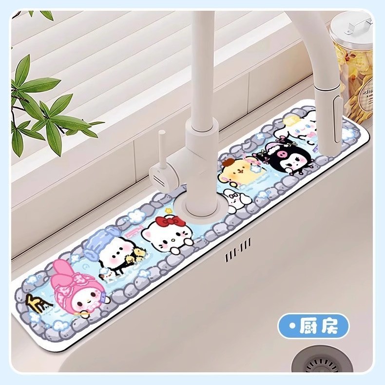 通用水龙头沥水垫防溅水硅藻泥卫生间洗手洗漱台垫厨房水池吸水垫|undefined