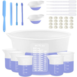Crystal Glue DIY Production Tools Silicone Measuring Cup Glue Mixing Cup Stirring Stick Combination Color Mixing Cup Folding Cup