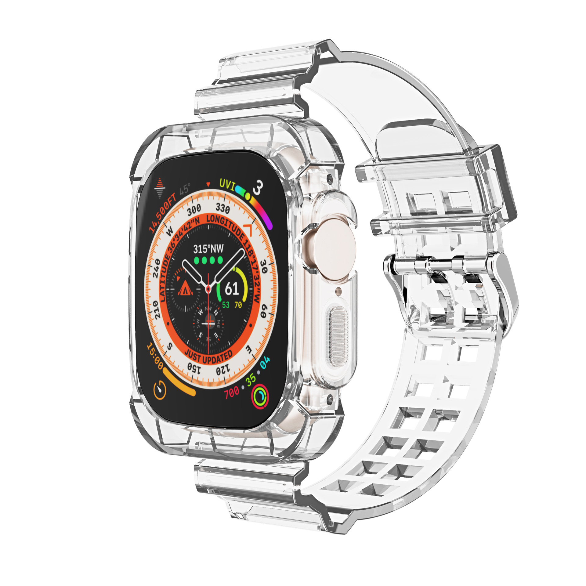 Aplicable applewatch banda de reloj transparente Apple transparente glaciar reloj banda iwatch transparente banda de reloj inteligente S9