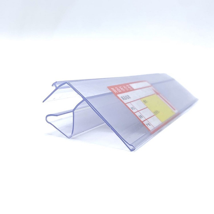 Tablero de supermercado PVC con gancho etiqueta de estante almacén farmacia vidrio japonés tarjeta de precio transparente