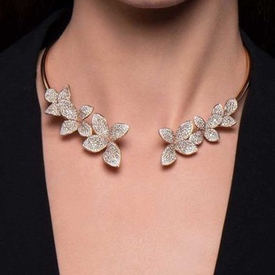 European and American Versatile Diamond New Flower Collar Women's High-end Rhinestone Necklace Personalized Versatile Accessories necklace