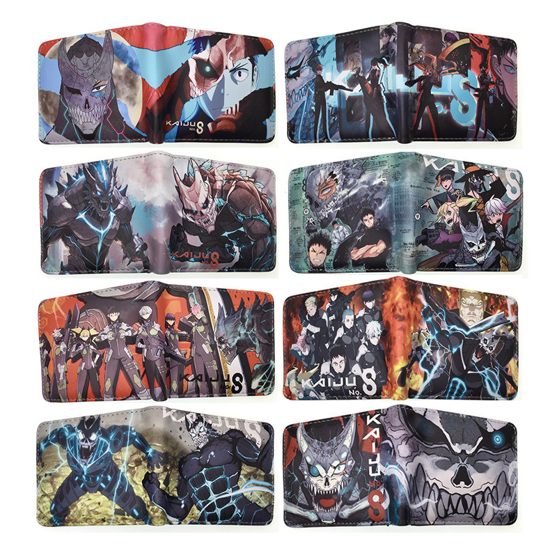 Cross-Border Export Monster No. 8 Printed Pu Leather Wallet, Fashionable and Simple Coin Purse, Card Holder and Wallet for Teenagers and Students
