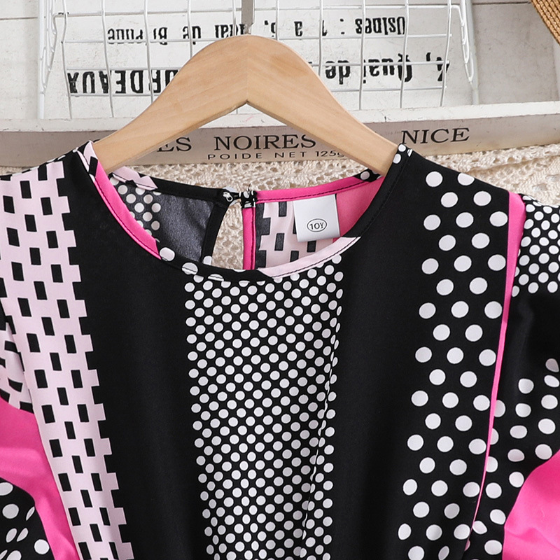 Vêtements d'été pour enfants, nouveau style occidental, patchwork, manches en dentelle, robe pour filles_voghion.com