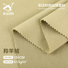610g羚羊绒精纺单面毛呢大衣面料 秋冬全涤保暖外套时装夹克布料