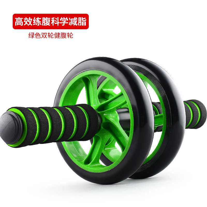 [더블 휠 복부 휠-그린] 고효율 복부 운동-과학적 지방 감량