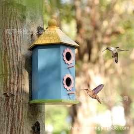 鸽子巢鹦鹉窝鸟窝实木鸟用繁殖箱鸟巢孵化箱屋顶户外鸟笼跨境爆品