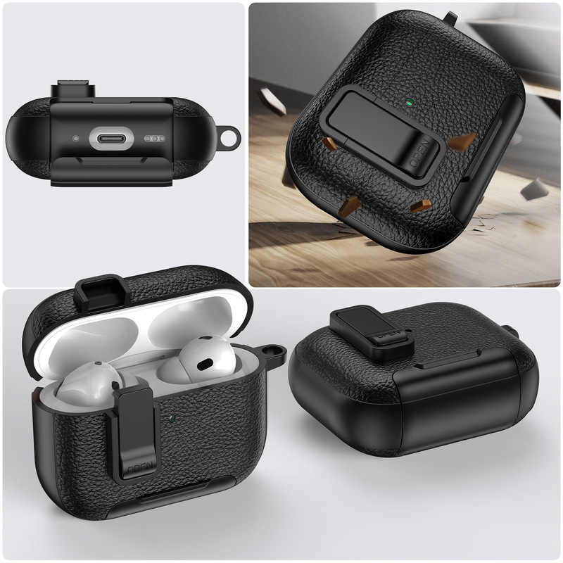 Suitable for Leather-Textured Airpods4 Protective Case Pro2 Earphone Case Protective Case for Apple Wireless Bluetooth 4Th Generation Earphones Suitable for Leather-Textured Airpods4 Protective Case Pro2 Earphone Case Protective Case for Apple Wireless Bluetooth 4Th Generation Earphones