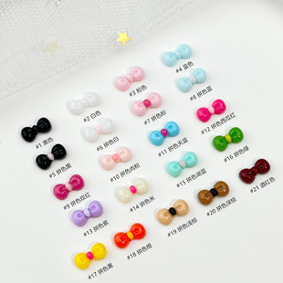 Internet Celebrity Kitty Cat Bow Nail Art Accessories Cute Cartoon Cat Bow Tie Resin Diamond DIY Wearable Nail Accessories