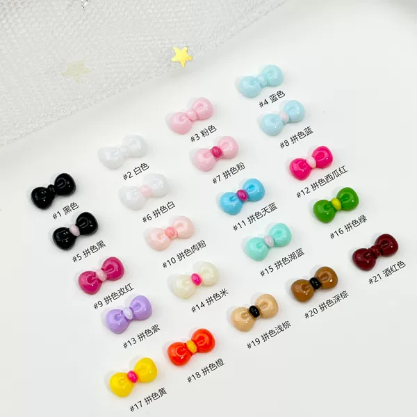 Internet Celebrity Kitty Cat Bow Nail Art Accessories Cute Cartoon Cat Bow Tie Resin Rhinestone DIY Wearable Nail Decorations