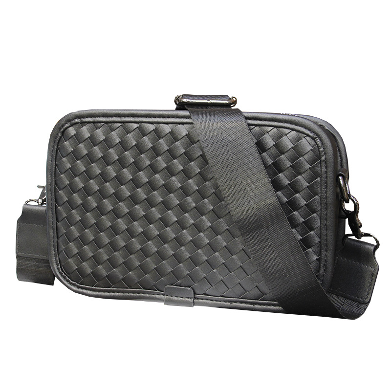 Bolso de hombro tejido a mano pequeña bolsa cuadrada estilo coreano bolsa de los hombres de moda bolsa de mensajero de la calle bolsa de hombro