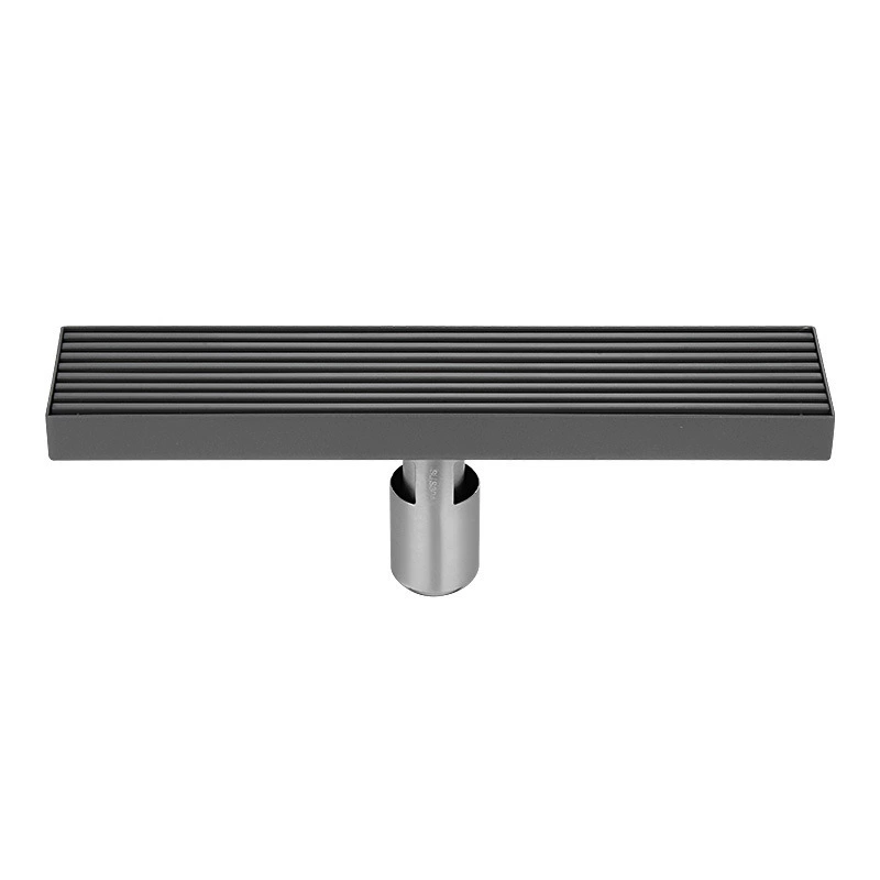 Water conduit floor drain long strip deodorant gun gray 304 stainless steel large displacement sink shower room plus rectangular