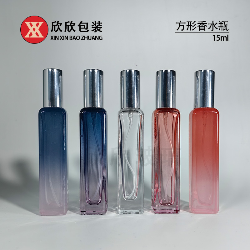 グラデーションスクエア香水ボトル 10ml15ml ハイエンドポータブルプレススプレーボトル香水スプレー化粧品ボトル|undefined