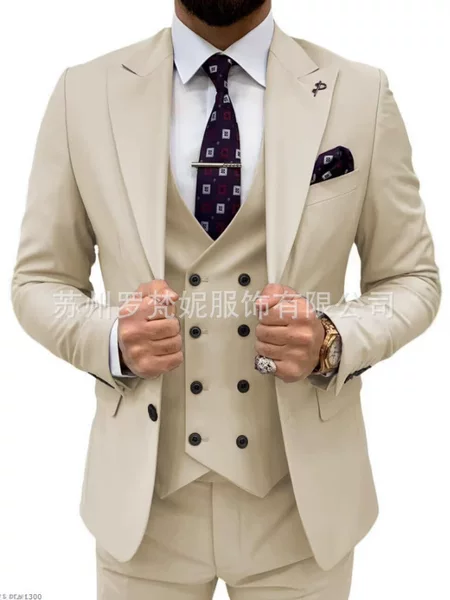 2026 New Men's Suit Amazon Three-Piece Suit Casual Business Banquet Prom Slim Fit Suit Wedding