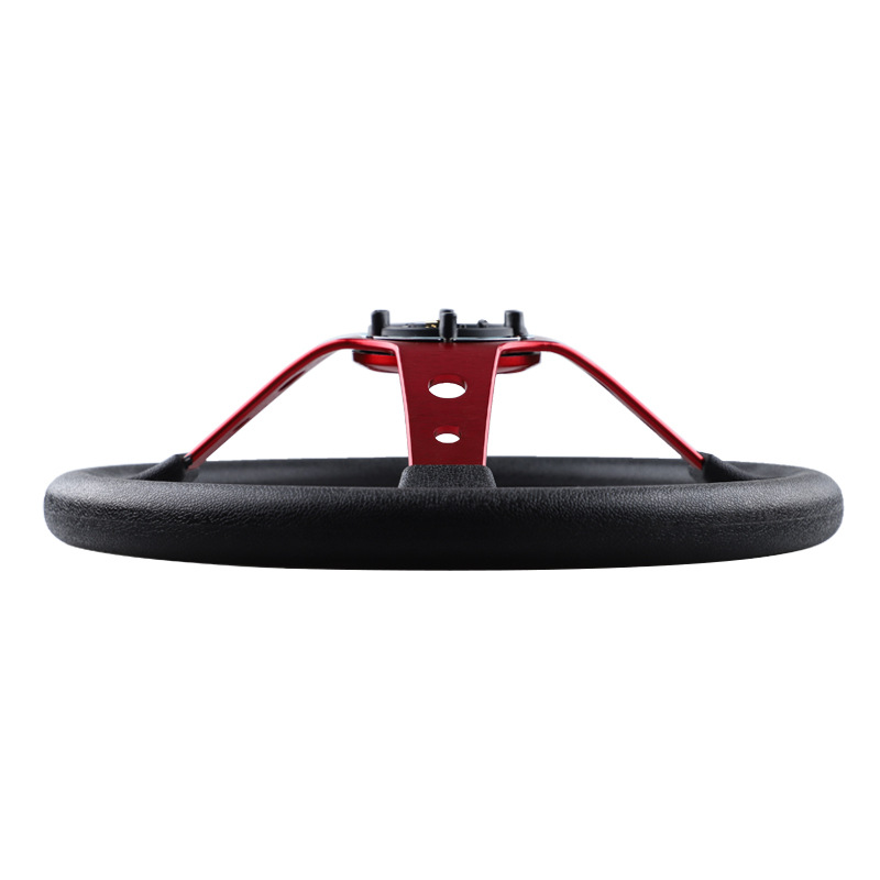 14inch Car Modification Momo Steering Wheel 350mm Imitation Racing Steering Wheel Pu Competitive Gaming Yacht Karting