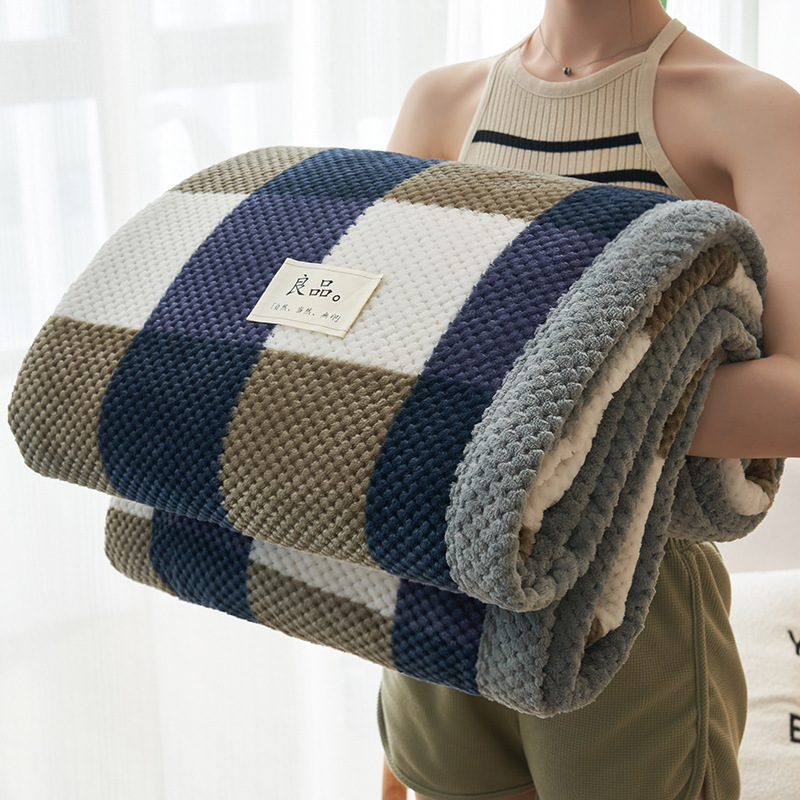 Fronteriza explosión de frijoles mantas de peluche gruesas de sofá de oficina calentamiento siesta manta manta sábanas de peluche de coral