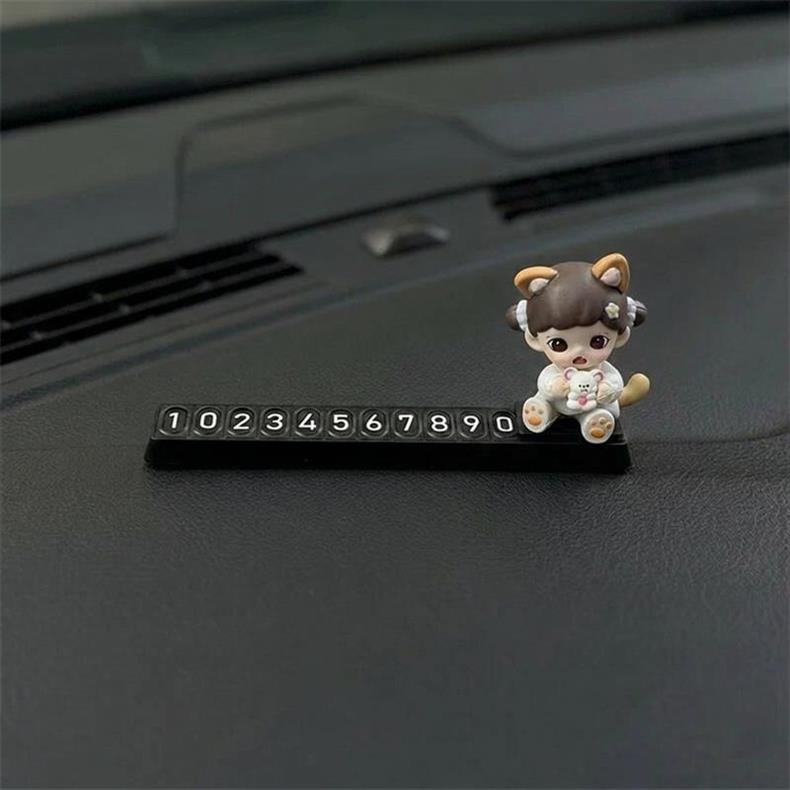 Cute Car Temporary Parking Number Plate 2025 New Model Zoraa for Girls, Phone Number Card Decoration