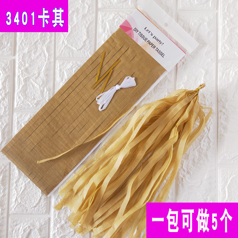 Fijación de papel al por mayor 5 / paquete de cinta de color tirar de flores decoración de la habitación de bodas suministros de fiesta europeos y estadounidenses