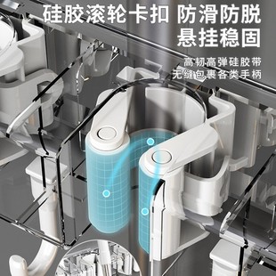Mop Wall Clip Broom Mop Hook Punch-free Mop Clip Rack Toilet Storage Rack Buckle