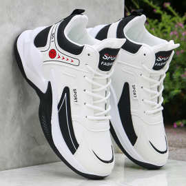 新款高帮男士运动鞋皮面防水篮球鞋摩擦摩擦时尚滑板鞋外贸代发