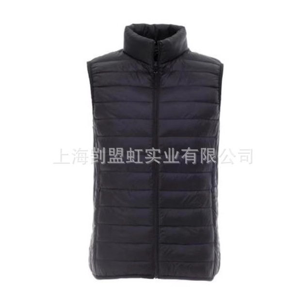 Warm down Vest with Printed Logo, Stand-Up Collar, Cold-Proof Vest, Manufacturer of Zippered Sleeveless Casual Versatile Short Vest