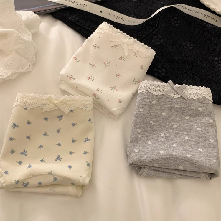 全裤10A抑菌女士纯棉内裤中腰包臀不夹臀短裤少女甜美短裤全棉裆|undefined