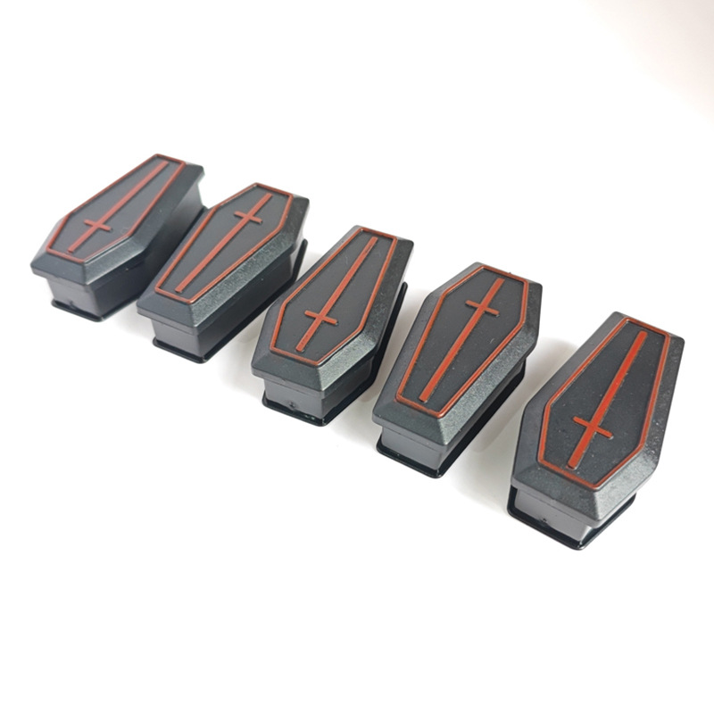 Spot plástico mini ataúd accesorios de juguete Halloween fantasma lápida accesorios juguetes para niños