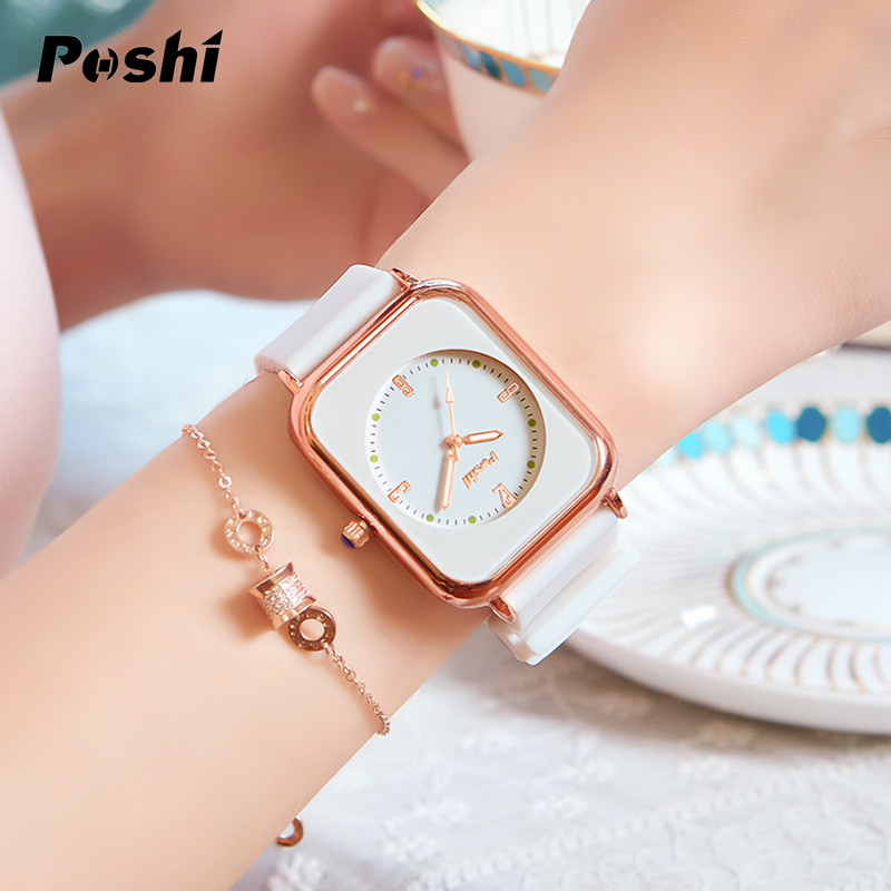 Poshi reloj mujer estudiante reloj de mujer de moda coreana simple reloj de cuarzo reloj de los hombres reloj de pareja