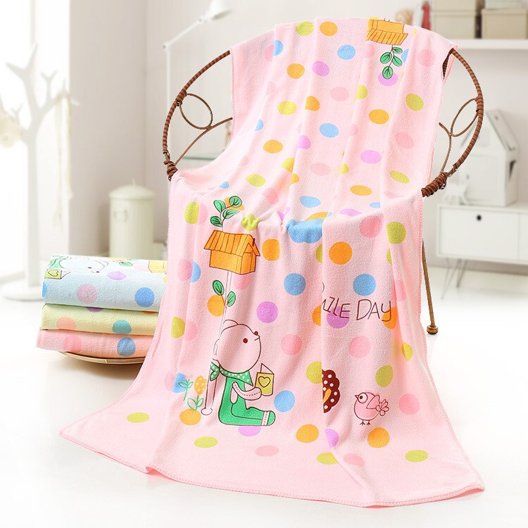 Microfiber cartoon printed bath towel absorbent children's large towel bath wrap towel quick drying beach towel wholesale factory