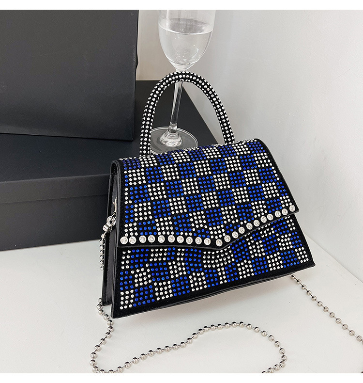 Women's Bright Diamond Small Square Handle Bag Fashion Crossbody_voghion.com