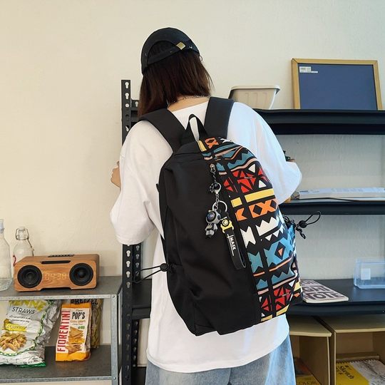 American Graffiti Schoolbags for Boys, Primary School Boys, Fashionable Junior High School Students’ Backpacks, Female Niche Campus Backpacks