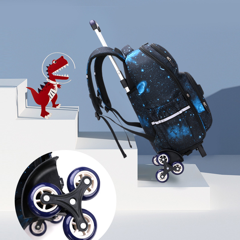 Mochila desmontable de gran capacidad con bolsa de carrito de pescado natural de entrega de una pieza para estudiantes de primaria y secundaria transfronteriza especial para impresión