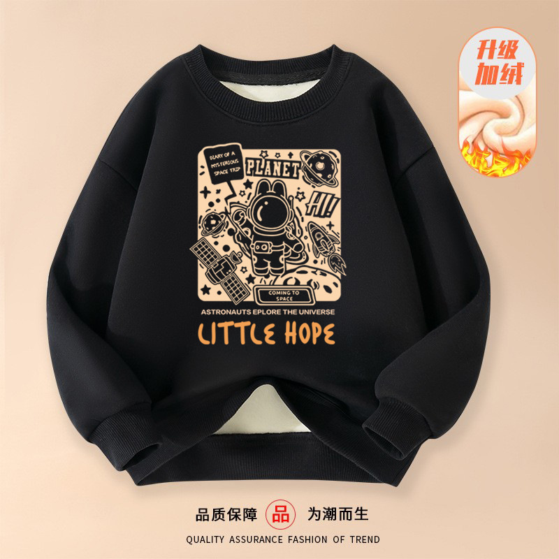 Velvet sweatshirt astronaut black