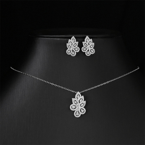 RAKOL European and American Cross-border Fashion Micro-set Diamond Jewelry Set Earrings and Pendant Wholesale